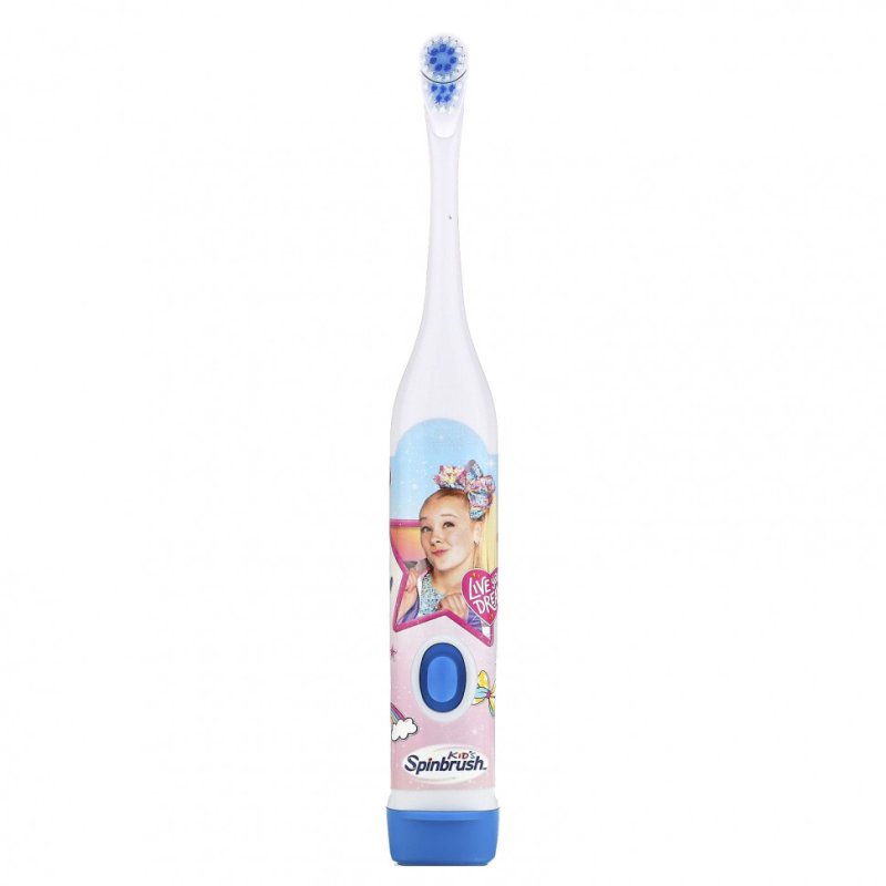 Arm & Hammer, Kid's Spinbrush, JoJo Siwa, мягкая зубная щетка на батарейках, 1 шт.