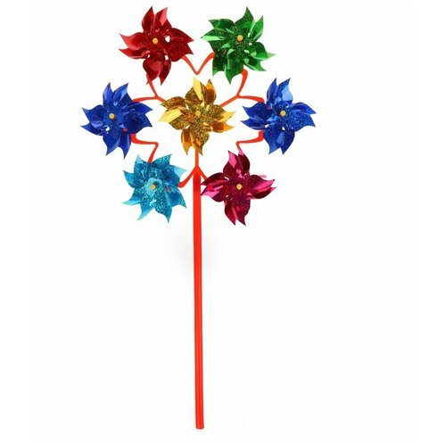Вертушка Наша Игрушка Цветик с листочками 7 в 1, голограмма 49 см (636073)