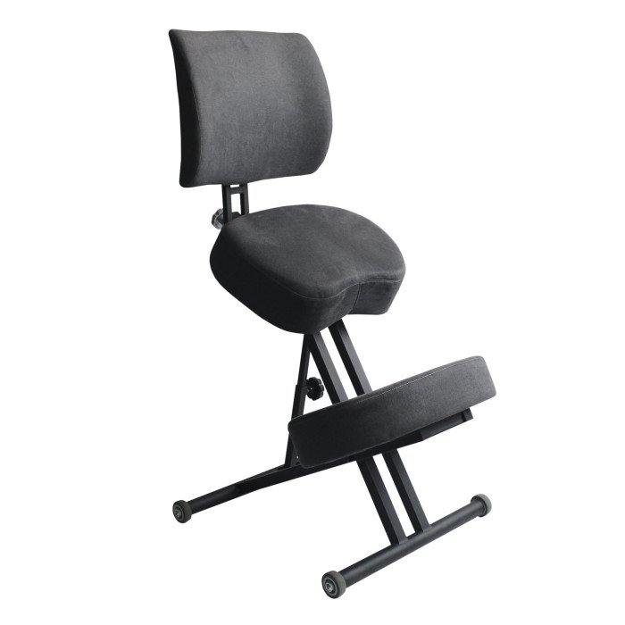 Кресла и стулья Олимп Коленный стул со спинкой и повышенной мягкостью СК2-2 (черный корпус)