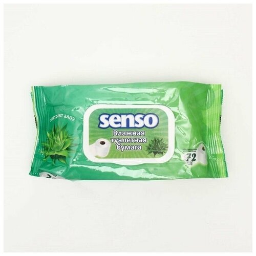 Влажная туалетная бумага 'Senso' с экстрактом алое, 72 шт
