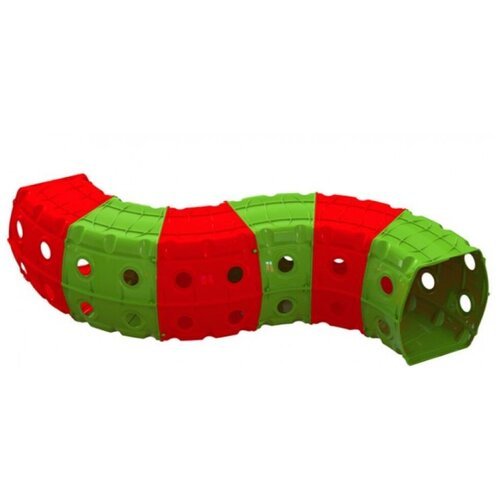 01472/3 Игровой туннель для ползания из 6-х секций, красно-зеленый, 1,5х2х0,5 м, Doloni