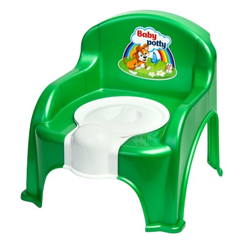 Милих горшок-стульчик с крышкой, зеленый