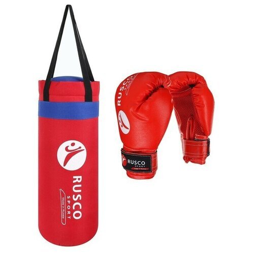 Набор боксёрский для начинающих RUSCO SPORT: мешок перчатки, цвет красный (6 OZ)