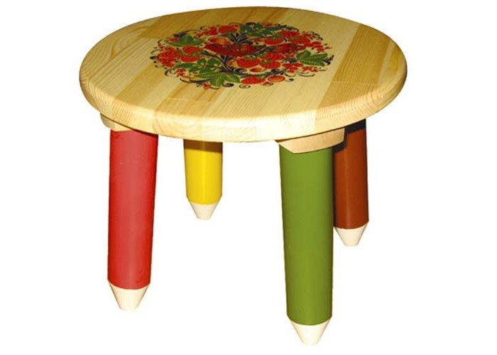 Детские столы и стулья Хохлома Табурет Светлячок 34x30 см