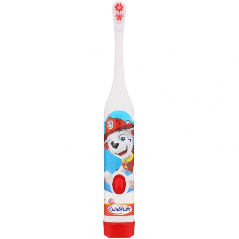 Arm & Hammer, Kid's Spinbrush, «Щенячий патруль», мягкая, 1 зубная щетка на батарейках