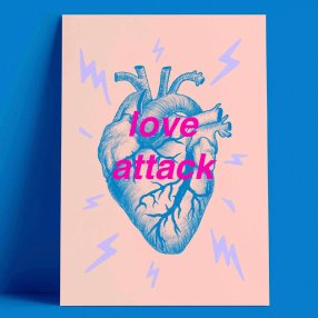 Открытка O Paper Paper Heart attack голубая