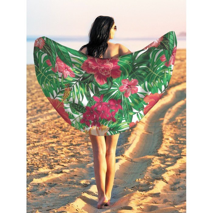 Туризм JoyArty Парео и Пляжный коврик Тропические цветы 150 см