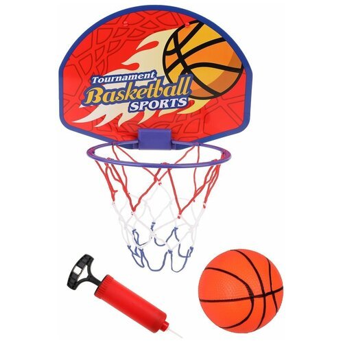 Набор для игры в баскетбол Наша Игрушка щит 28х21,5 см, с кольцом, мяч ф13, насос (TY210-1)