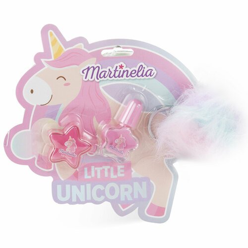 Набор косметики Martinelia мини с брелоком Little Unicorn (лак для ногтей + бальзам для губ)