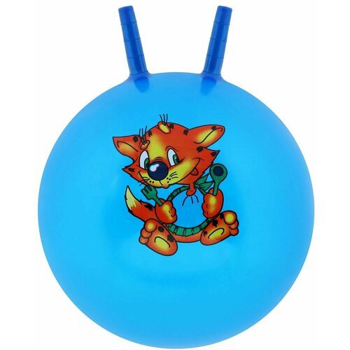Мяч-прыгун с рожками 'Сказочные истории', развивающая игрушка-тренажер для подвижных игр, резиновый надувной попрыгун-фитбол с ручками, d 55 см, 420 г, цвет микс