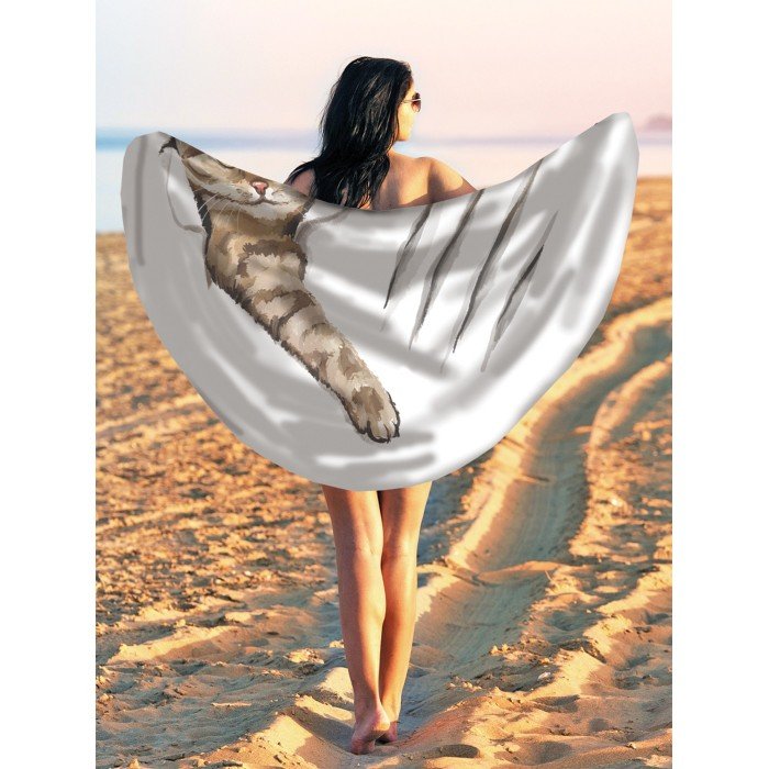Туризм JoyArty Парео и Пляжный коврик Озорной кот 150 см