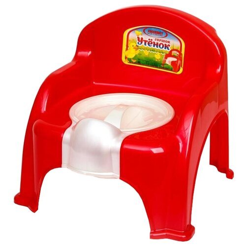 Горшок-стульчик «Утёнок» с крышкой, цвет красный