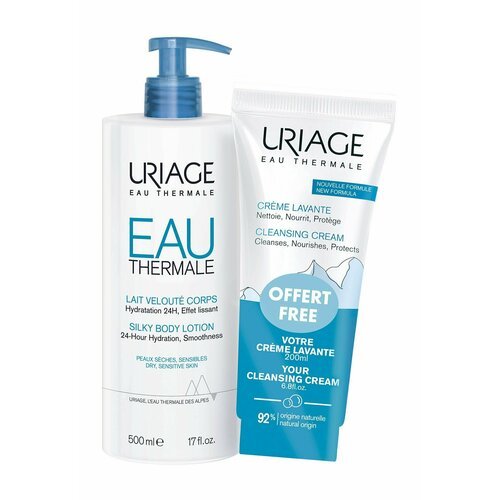 Набор для очищения и увлажнения кожи / Uriage Eau Thermale Silky Body Lotion and Cleansing Cream Set