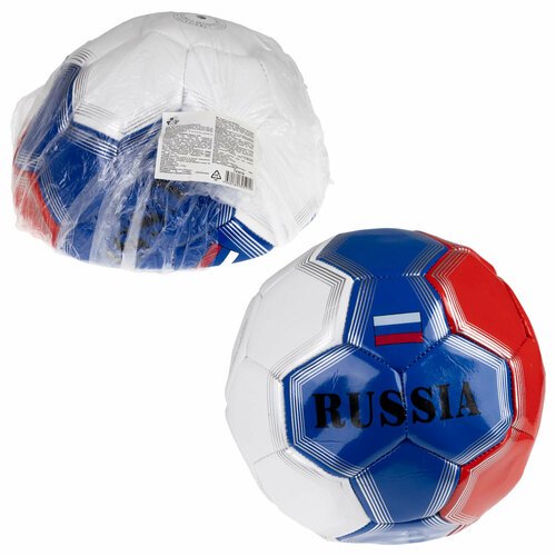 Мяч 1toy футбол Россия, размер 5, ПВХ, 320г, пакет в ассорт.
