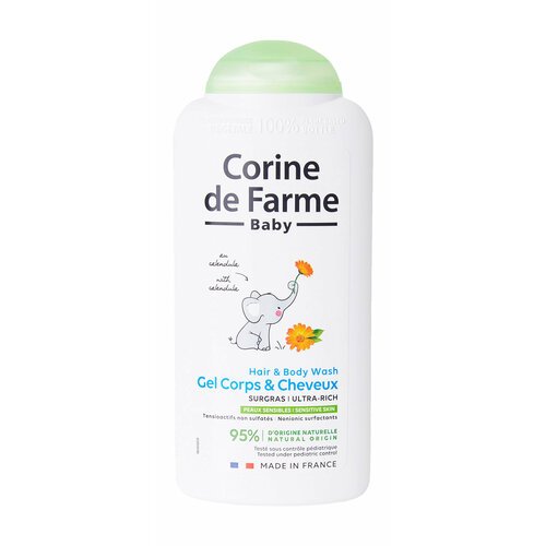 CORINE DE FARME Ультрапитательный очищающий Гель для тела и волос с Календулой, 250 мл