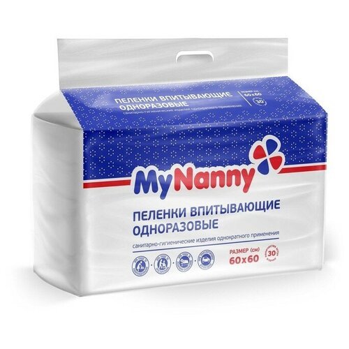 Пеленки впитывающие одноразовые 'My Nanny' Эконом 60*60, 30 шт