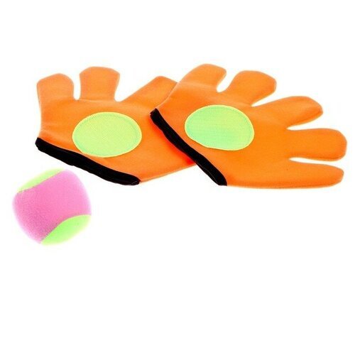 Игра «Кидай-поймай», 2 перчатки-ловушки для мяча, 1 мяч, цвета микс