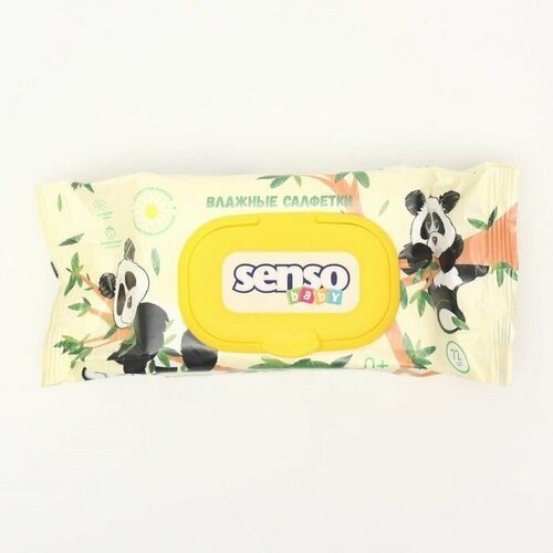 Салфетки влажные для детей, с маркировкой SENSO BABY Панда, 72 шт 40 упаковок