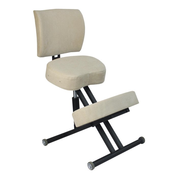 Кресла и стулья Олимп Коленный стул повышенной мягкости со спинкой и газлифтом СК2-2 ГЛ (чёрный корпус)