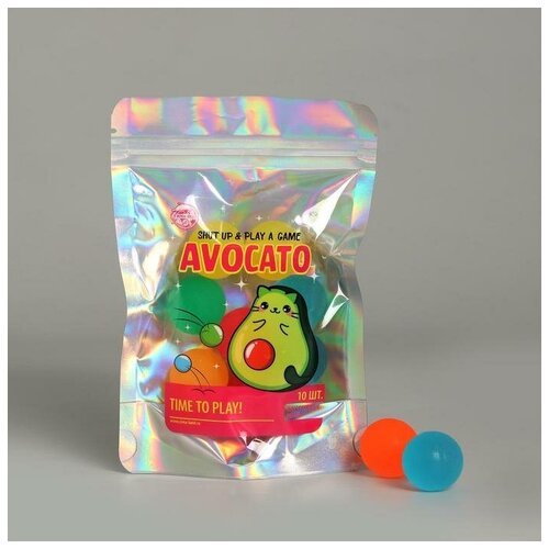 Мячи каучуковые Funny toys 'Авокато', 10 шт, D 2,5 см (5166404)