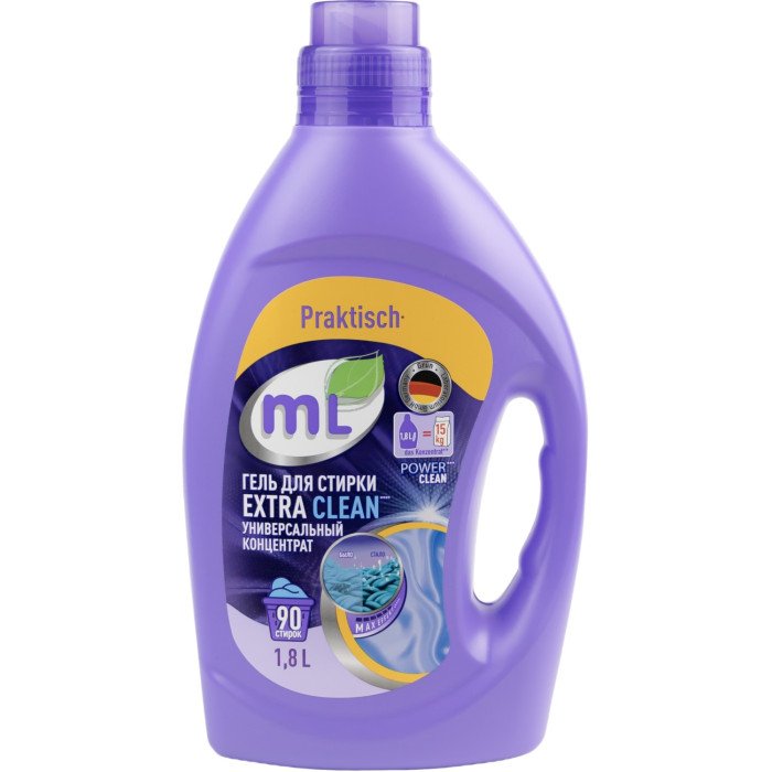 Бытовая химия Meine Liebe Гель для стирки цветного и белого белья Extra clean Эффективная формула 1.8 л