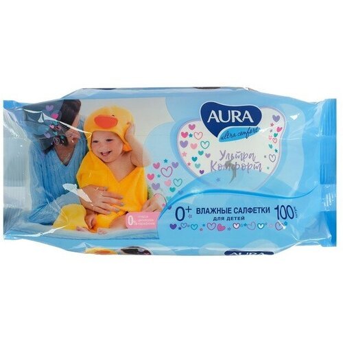 AURA Влажные салфетки Aura Ultra Comfort, детские, микс, 100 шт.