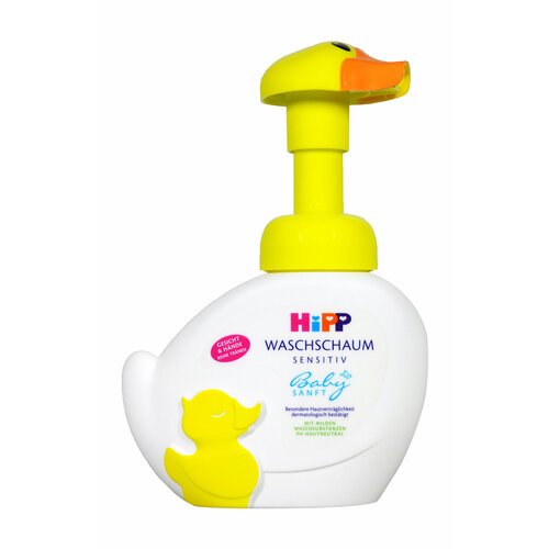 HIPP Пенка моющая для лица и рук Babysanft 'Уточка' для чувствительной кожи с дозатором детская, 250 мл