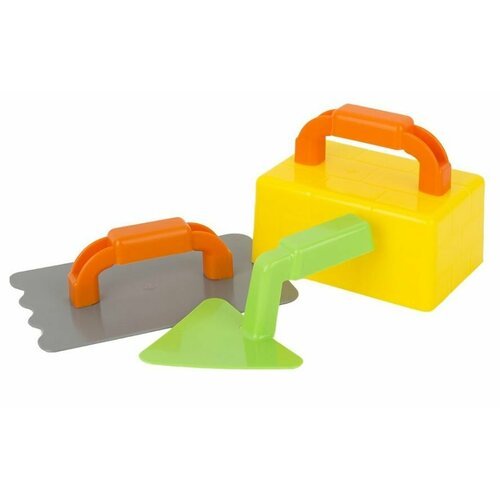 Игрушка для песочницы Детский песочный набор Строитель мастерок, терка, кирпич, 4 шт.