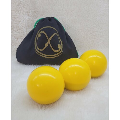 Мячи для жонглирования РРМ 68 мм (набор-3 шт). Джагл. Желтый