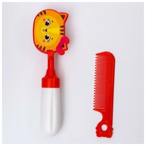 Набор расчёсок Мяу , 2 предмета: расчёска с зубчиками щётка, сюрприз