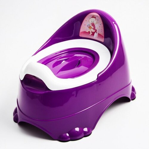 Горшок детский антискользящий «Бэйби-Комфорт» с крышкой, съёмная чаша, цвет фиолетовый