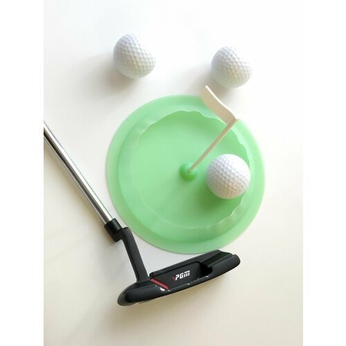 Набор Офисный мини гольф - Правая цельная клюшка-паттер, лунка, 3 мяча