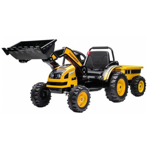 Детский электромобиль трактор с ковшом и прицепом (желтый, 2WD, EVA) - HL389-LUX-YELLOW-TRAILER (HL389-LUX-YELLOW-TRAILER)