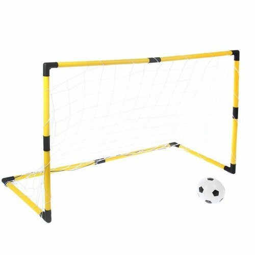 Ворота футбольные 'Весёлый футбол' с сеткой, с мячом 1078299