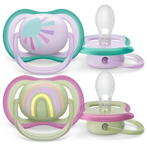 Пустышка Philips Avent ultra air с футляром для хранения и стерилизации  0-6 мес 2 шт арт SCF085/59