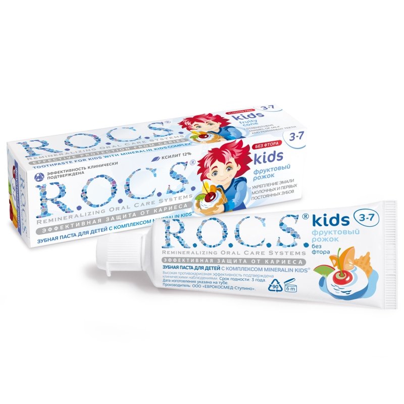 R.O.C.S. Зубная паста Рокс Для детей Фруктовый рожок 45 гр (R.O.C.S., Kids 3-7 years)