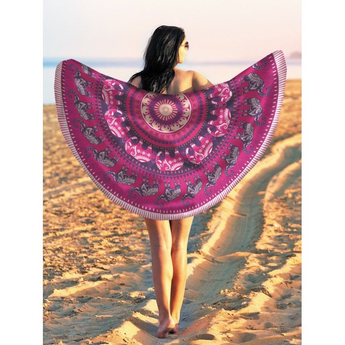 Туризм JoyArty Парео и Пляжный коврик Розовая мандала 150 см