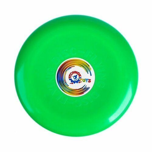 Летающая тарелка, 23 × 23 × 2,7 см, цвет зелёный + мел в подарок (комплект из 8 шт)
