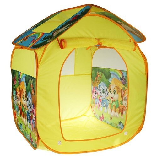 Палатка детская игровая Зебра в клеточку 83х80х105 см. в сумке Играем Вместе GFA-ZEBRA-R