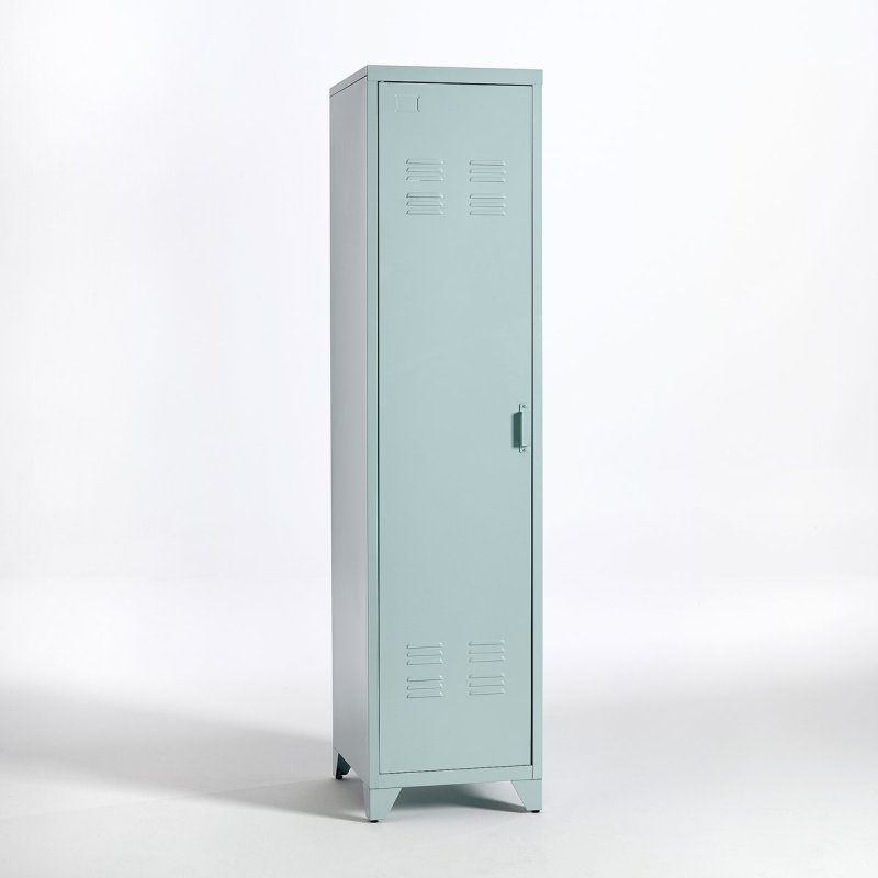 Шкаф LaRedoute Шкаф Для одежды металлический в американском стиле Hiba единый размер синий