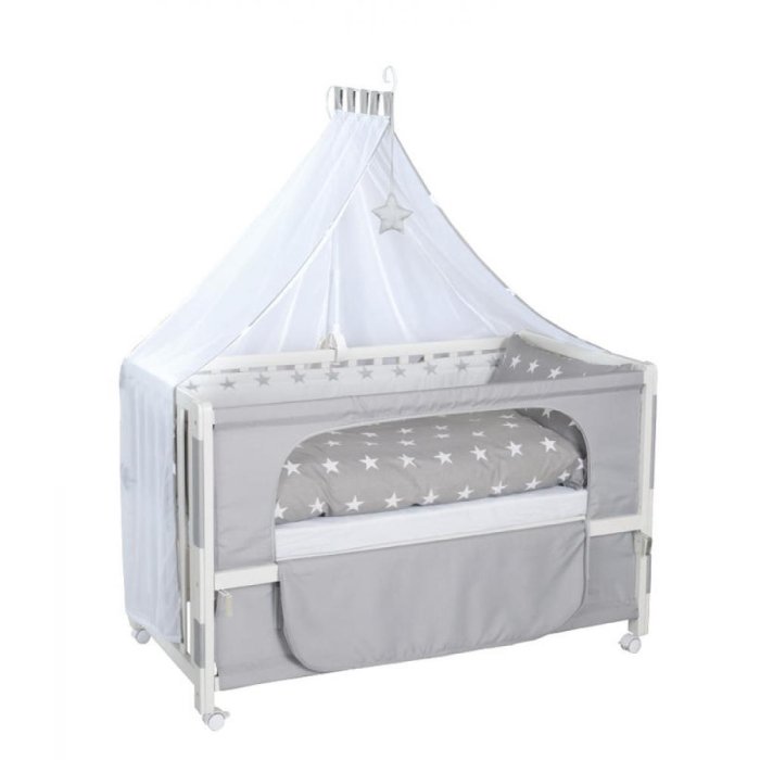 Детские кроватки Roba приставная Room Bed с постельным бельем и балдахином