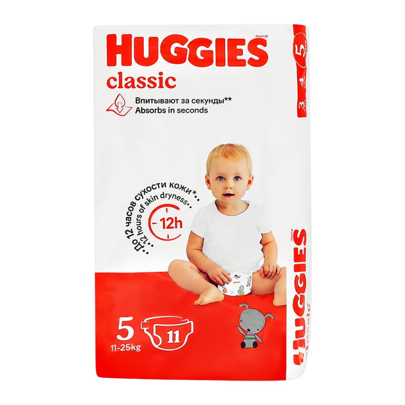 HUGGIES Подгузники HUGGIES CLASSIC 11-25 кг 11 шт