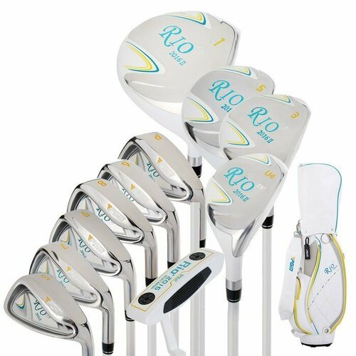 Набор клюшек для гольфа PGM 'Rio II', 11 шт, для девушек, сумка в комплекте