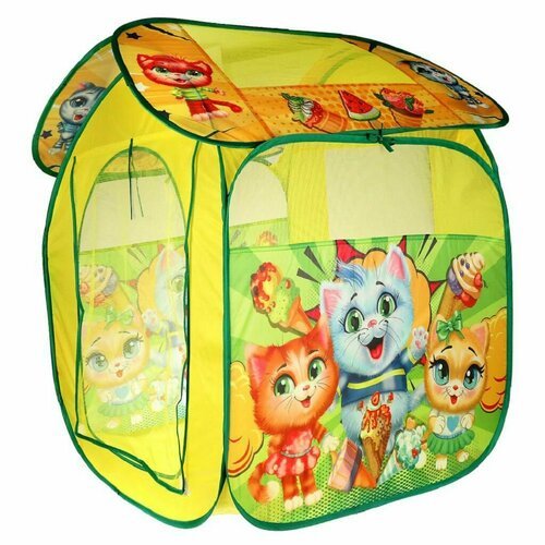 Детская игровая палатка 'Коты' ТМ 'Размер в собранном виде 83 х 80 х 105 см. В коробк